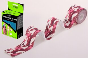 Kinezioloģiskais teips ProSlim/T-active 5cm x 5m - Rozā Camo cena un informācija | Ķermeņa daļu fiksatori | 220.lv