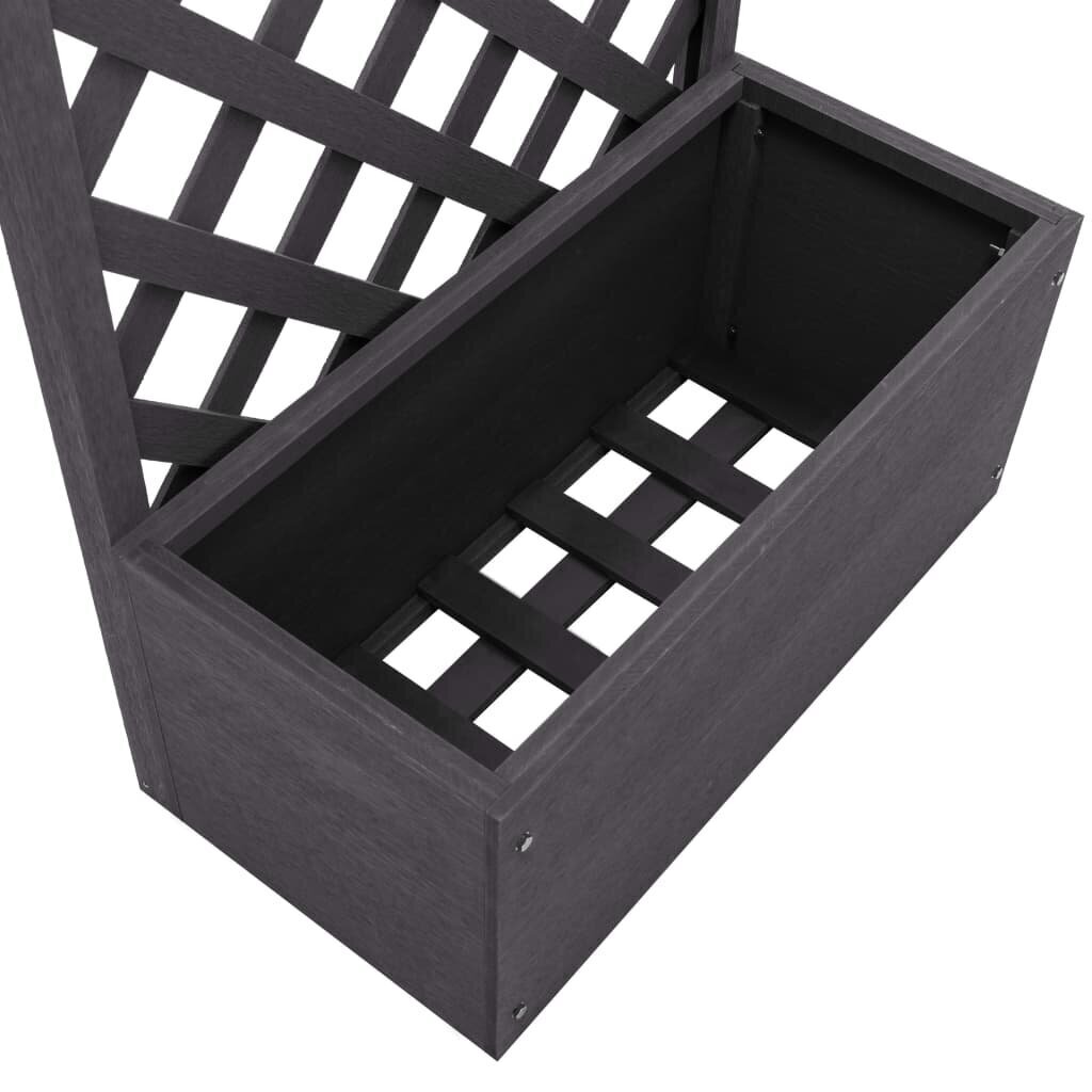 vidaXL Režģis ar puķu kasti, 70x30x135 cm, WPC, pelēks цена и информация | Podi stādiem un pārstādīšanai | 220.lv