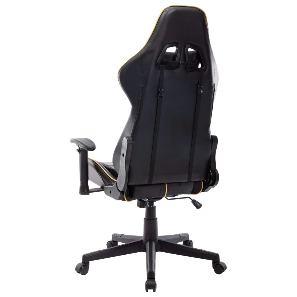 vidaXL datorspēļu krēsls, melns un zelts, mākslīga āda cena un informācija | Biroja krēsli | 220.lv