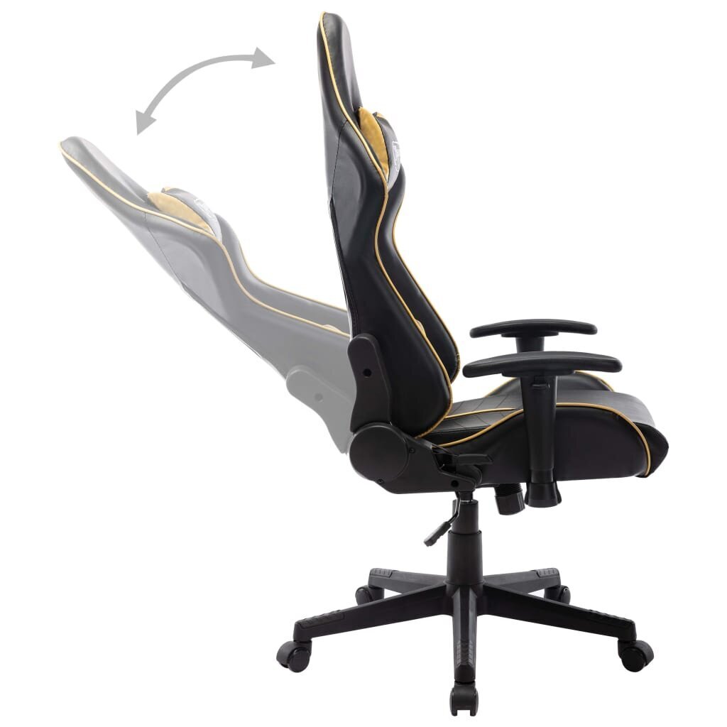 vidaXL datorspēļu krēsls, melns un zelts, mākslīga āda cena un informācija | Biroja krēsli | 220.lv