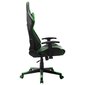 vidaXL datorspēļu krēsls, melns un zaļš, mākslīgā āda cena un informācija | Biroja krēsli | 220.lv