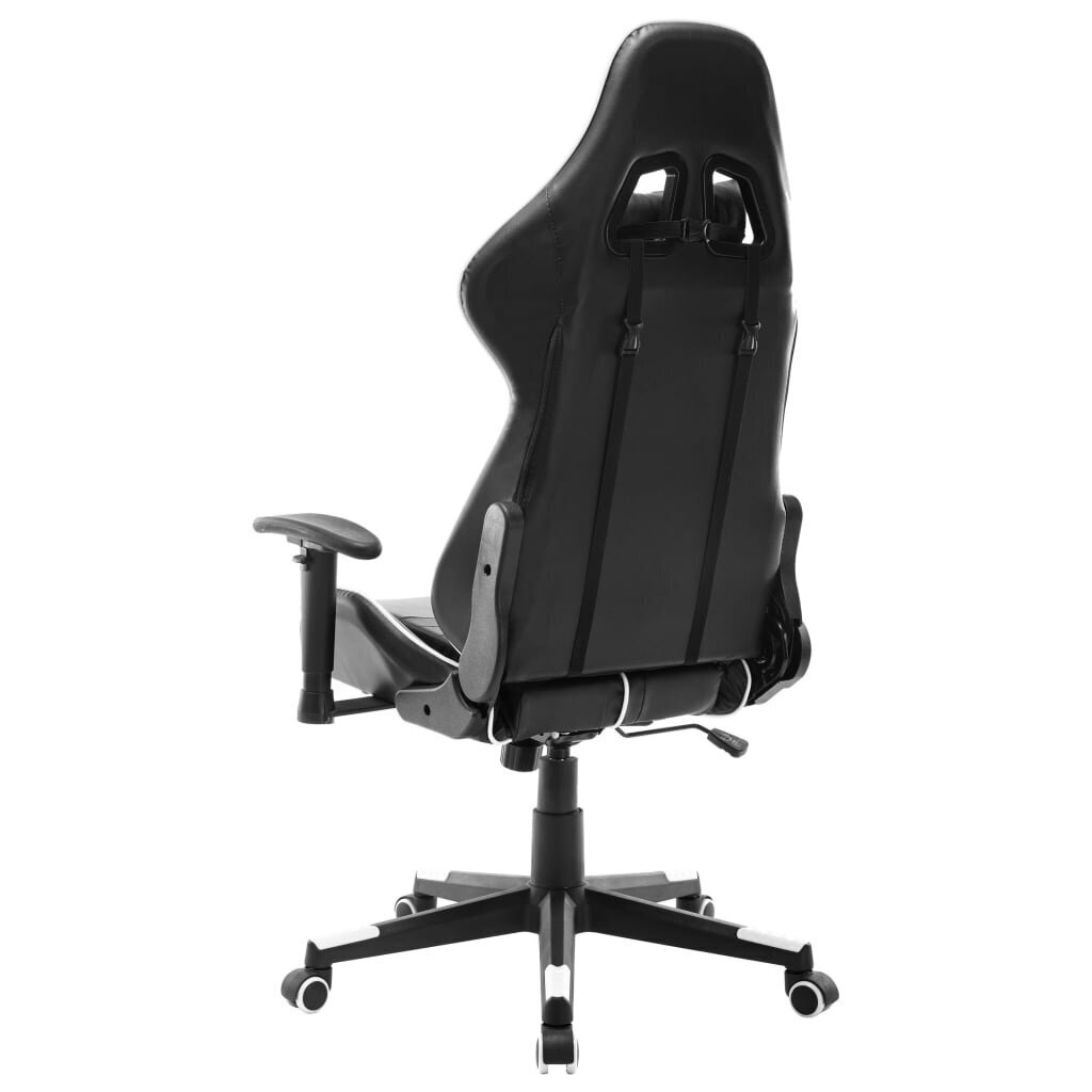 vidaXL datorspēļu krēsls, melns un balts, mākslīgā āda cena un informācija | Biroja krēsli | 220.lv