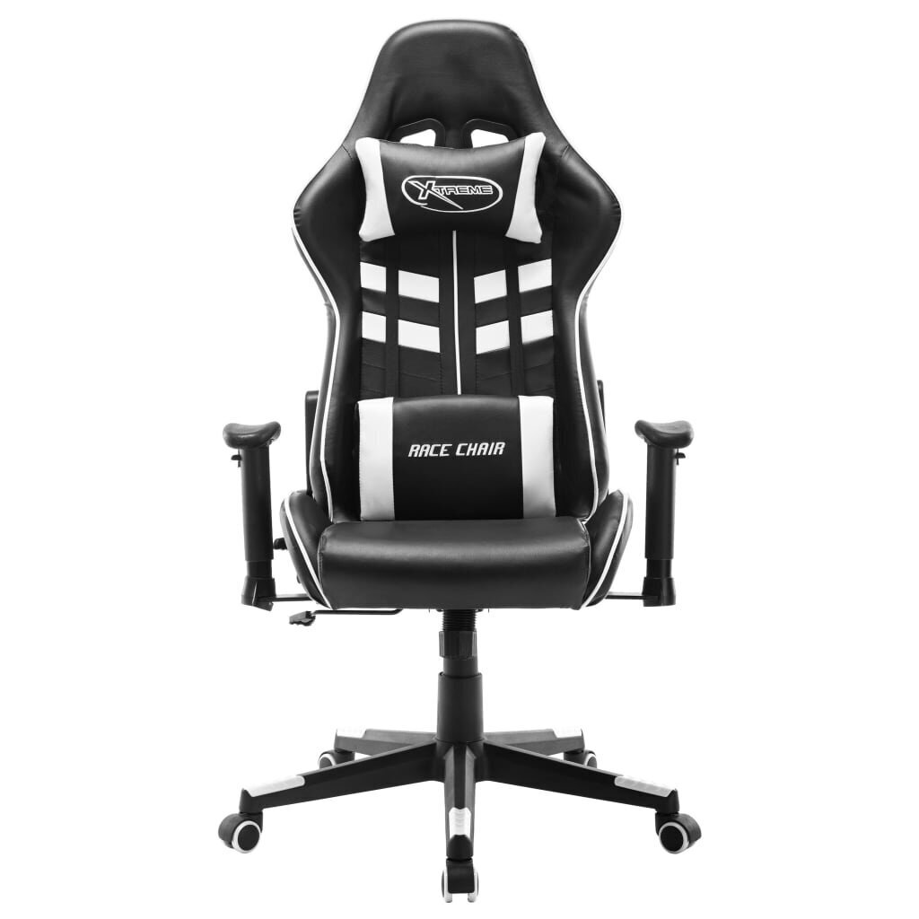 vidaXL datorspēļu krēsls, melns un balts, mākslīgā āda цена и информация | Biroja krēsli | 220.lv