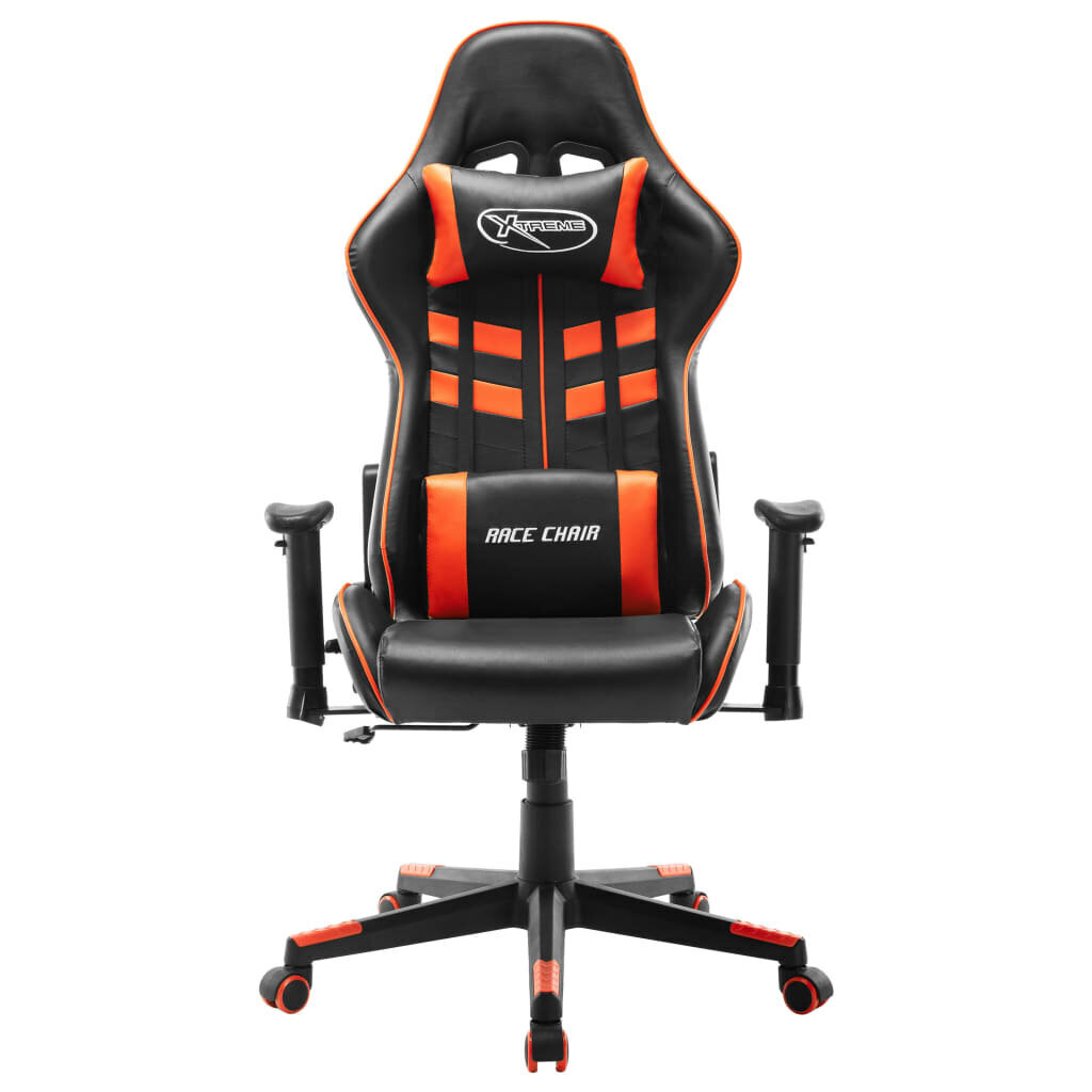 vidaXL datorspēļu krēsls, melns un oranžs, mākslīgā āda cena un informācija | Biroja krēsli | 220.lv