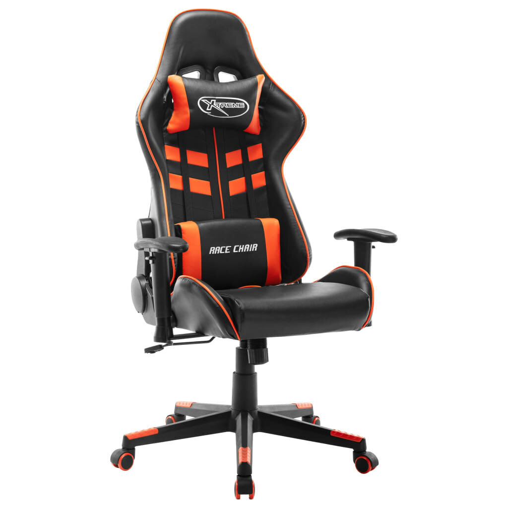 vidaXL datorspēļu krēsls, melns un oranžs, mākslīgā āda цена и информация | Biroja krēsli | 220.lv