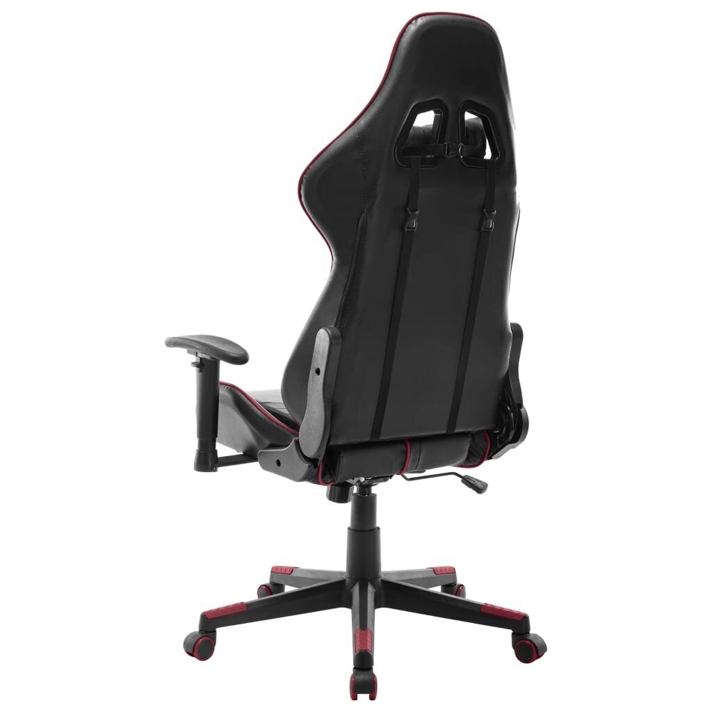 vidaXL datorspēļu krēsls, melns un vīna sarkans, mākslīgā āda cena un informācija | Biroja krēsli | 220.lv
