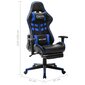 vidaXL datorspēļu krēsls ar kāju balstu, melns un zils, mākslīgā āda cena un informācija | Biroja krēsli | 220.lv