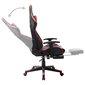 vidaXL datorspēļu krēsls ar kāju balstu, melns un sarkans, mākslīgā āda цена и информация | Biroja krēsli | 220.lv
