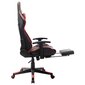 vidaXL datorspēļu krēsls ar kāju balstu, melns un sarkans, mākslīgā āda цена и информация | Biroja krēsli | 220.lv