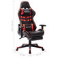 vidaXL datorspēļu krēsls ar kāju balstu, melns un sarkans, mākslīgā āda cena un informācija | Biroja krēsli | 220.lv