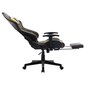 vidaXL datorspēļu krēsls ar kāju balstu, melns un zelts, mākslīgā āda cena un informācija | Biroja krēsli | 220.lv