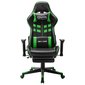 vidaXL datorspēļu krēsls ar kāju balstu, melns un zaļš, mākslīgā āda cena un informācija | Biroja krēsli | 220.lv