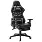 vidaXL datorspēļu krēsls ar kāju balstu, melns un pelēks, mākslīgā āda цена и информация | Biroja krēsli | 220.lv