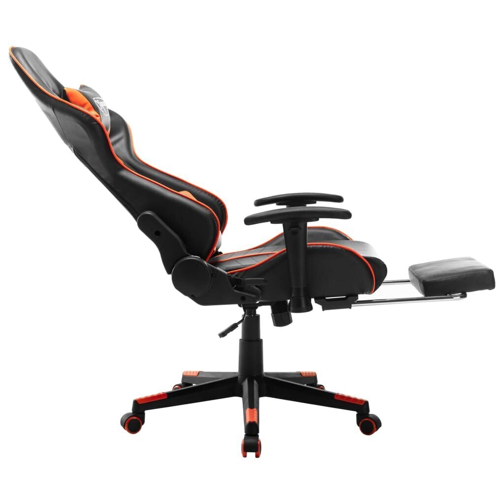 vidaXL datorspēļu krēsls ar kāju balstu, melns un oranžs, mākslīgā āda cena un informācija | Biroja krēsli | 220.lv