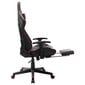 vidaXL datorspēļu krēsls ar kāju balstu, melns un vīna sarkans, mākslīgā āda cena un informācija | Biroja krēsli | 220.lv