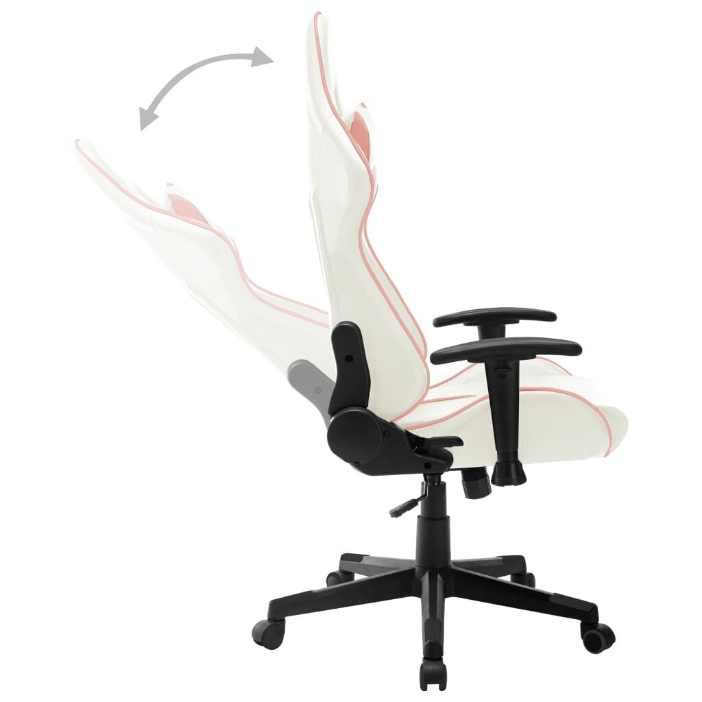 vidaXL datorspēļu krēsls, balts un rozā, mākslīgā āda цена и информация | Biroja krēsli | 220.lv