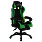 vidaXL datorspēļu krēsls ar LED gaismām, zaļš un melns, mākslīgā āda cena un informācija | Biroja krēsli | 220.lv