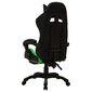 vidaXL datorspēļu krēsls ar LED gaismām, zaļš un melns, mākslīgā āda цена и информация | Biroja krēsli | 220.lv