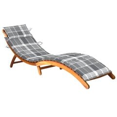 vidaXL dārza sauļošanās zvilnis ar matraci, akācijas masīvkoks cena un informācija | Sauļošanās krēsli | 220.lv