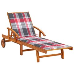 vidaXL dārza sauļošanās zvilnis ar matraci, akācijas masīvkoks cena un informācija | Sauļošanās krēsli | 220.lv