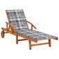vidaXL dārza sauļošanās zvilnis ar matraci, akācijas masīvkoks цена и информация | Sauļošanās krēsli | 220.lv