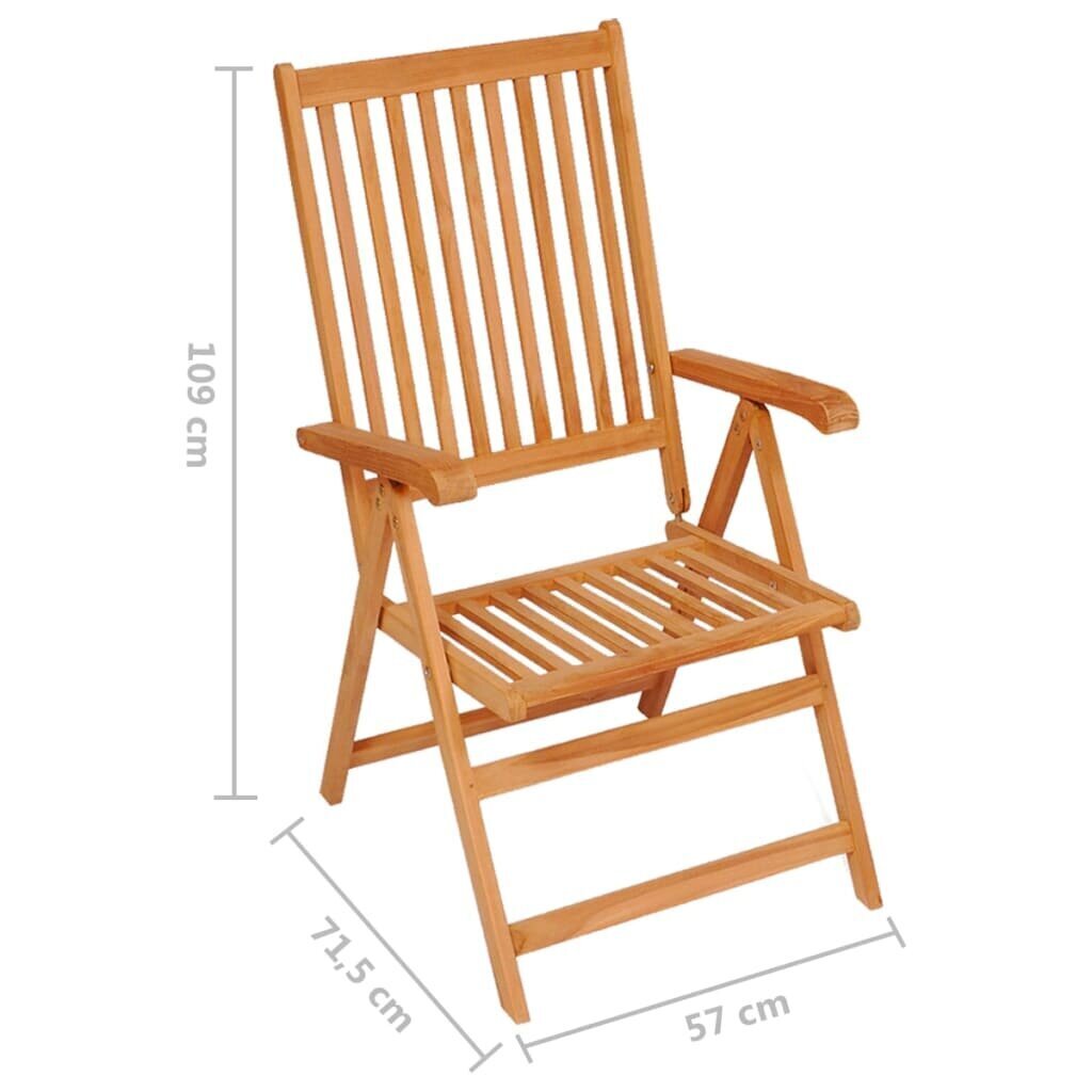 vidaXL dārza krēsli ar sarkaniem spilveniem, 2 gab., masīvs tīkkoks cena un informācija | Dārza krēsli | 220.lv