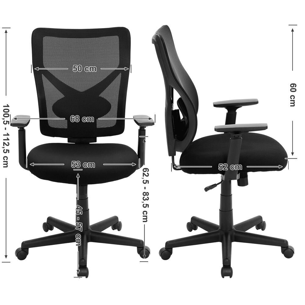 Biroja krēsls Songmics 68x112,5 cm, melns цена и информация | Biroja krēsli | 220.lv