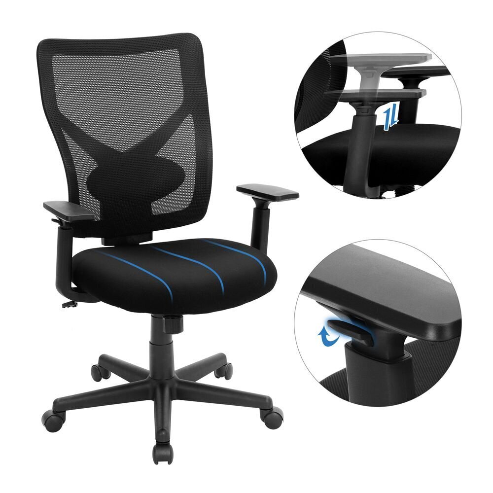 Biroja krēsls Songmics 68x112,5 cm, melns cena un informācija | Biroja krēsli | 220.lv