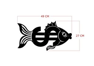 Metāla sienas dekorācija Dollar Fish cena un informācija | Interjera priekšmeti | 220.lv