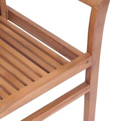 vidaXL ēdamistabas krēsli ar lapu rakstu spilveniem, 2 gab., tīkkoks cena un informācija | Dārza krēsli | 220.lv