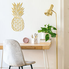 Металлическая декорация на стену Pineapple Gold, 22x36 см цена и информация | Детали интерьера | 220.lv