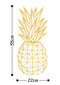 Metāla sienas dekorācija Pineapple Gold, 22x36 cm cena un informācija | Interjera priekšmeti | 220.lv
