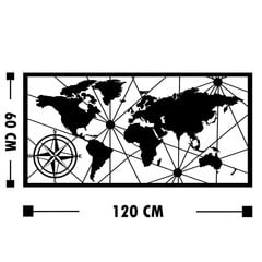 Металлическое украшение на стену World Map цена и информация | Детали интерьера | 220.lv