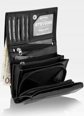 Женский кожаный кошелек Stevens P40, чернить цена и информация | Женские кошельки, держатели для карточек | 220.lv