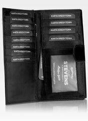 Женский кожаный кошелек Stevens П37Б, чёрный цена и информация | Женские кошельки, держатели для карточек | 220.lv