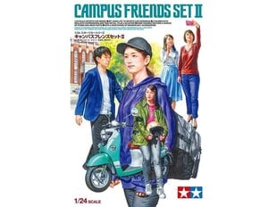 Tamiya - Campus Friends Set 2 (plus scooter), 1/24, 24356 цена и информация | Конструкторы и кубики | 220.lv