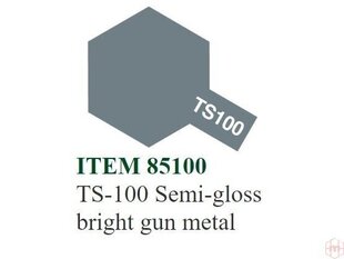 Tamiya - TS-100 Semi-gloss bright gun metal, 100ml cena un informācija | Modelēšanas un zīmēšanas piederumi | 220.lv