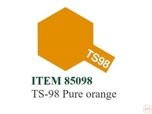 Аэрозольная краска Tamiya - TS-98 Pure orange, 100 мл цена и информация | Принадлежности для рисования, лепки | 220.lv