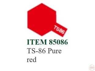 Аэрозольная краска Tamiya - TS-86 Pure red, 100 мл цена и информация | Принадлежности для рисования, лепки | 220.lv
