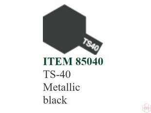 Tamiya - TS-40 Metallic black, 100ml cena un informācija | Modelēšanas un zīmēšanas piederumi | 220.lv