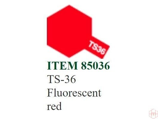 Tamiya - TS-36 Fluorescent red, 100ml cena un informācija | Modelēšanas un zīmēšanas piederumi | 220.lv