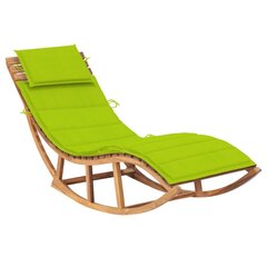 vidaXL sauļošanās šūpuļkrēsls ar matraci, masīvs tīkkoks цена и информация | Шезлонги | 220.lv
