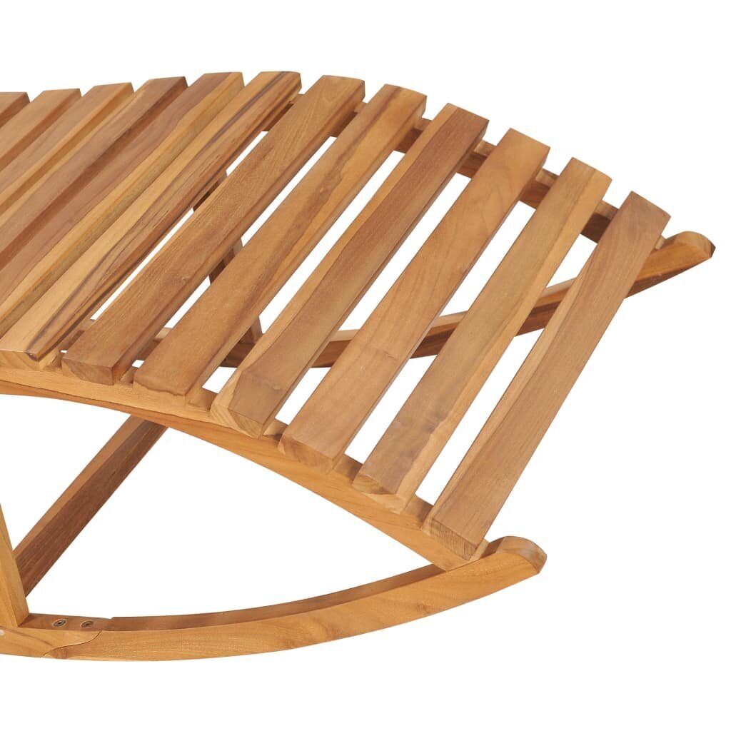 vidaXL sauļošanās šūpuļkrēsls ar matraci, masīvs tīkkoks cena un informācija | Sauļošanās krēsli | 220.lv