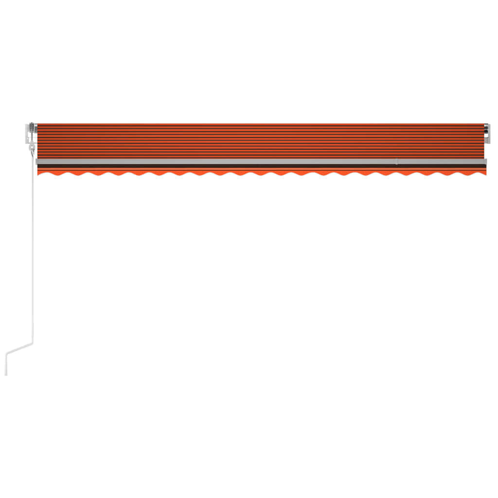 vidaXL Markīze ar LED/vēja sensoru, oranža/brūna, 500x300 cm cena un informācija | Saulessargi, markīzes un statīvi | 220.lv
