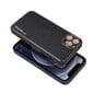 Telefona vāciņš Forcell LEATHER priekš iPhone 12 Pro Max, melns cena un informācija | Telefonu vāciņi, maciņi | 220.lv