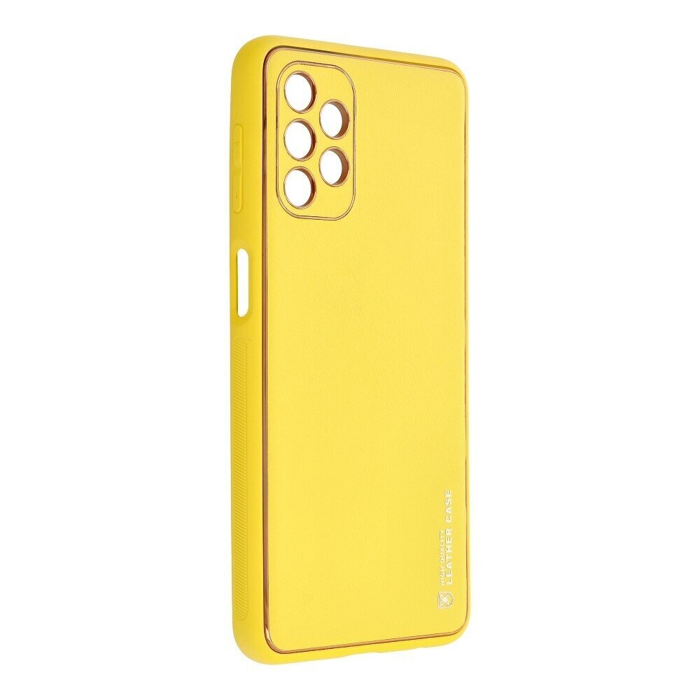 Telefona vāciņš Forcell LEATHER priekš Samsung Galaxy A32 5G, dzeltens цена и информация | Telefonu vāciņi, maciņi | 220.lv