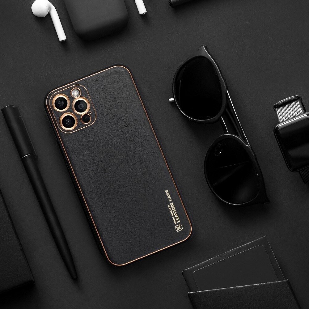 Telefona vāciņš Forcell LEATHER priekš Samsung Galaxy A52 5G / A52, melns cena un informācija | Telefonu vāciņi, maciņi | 220.lv