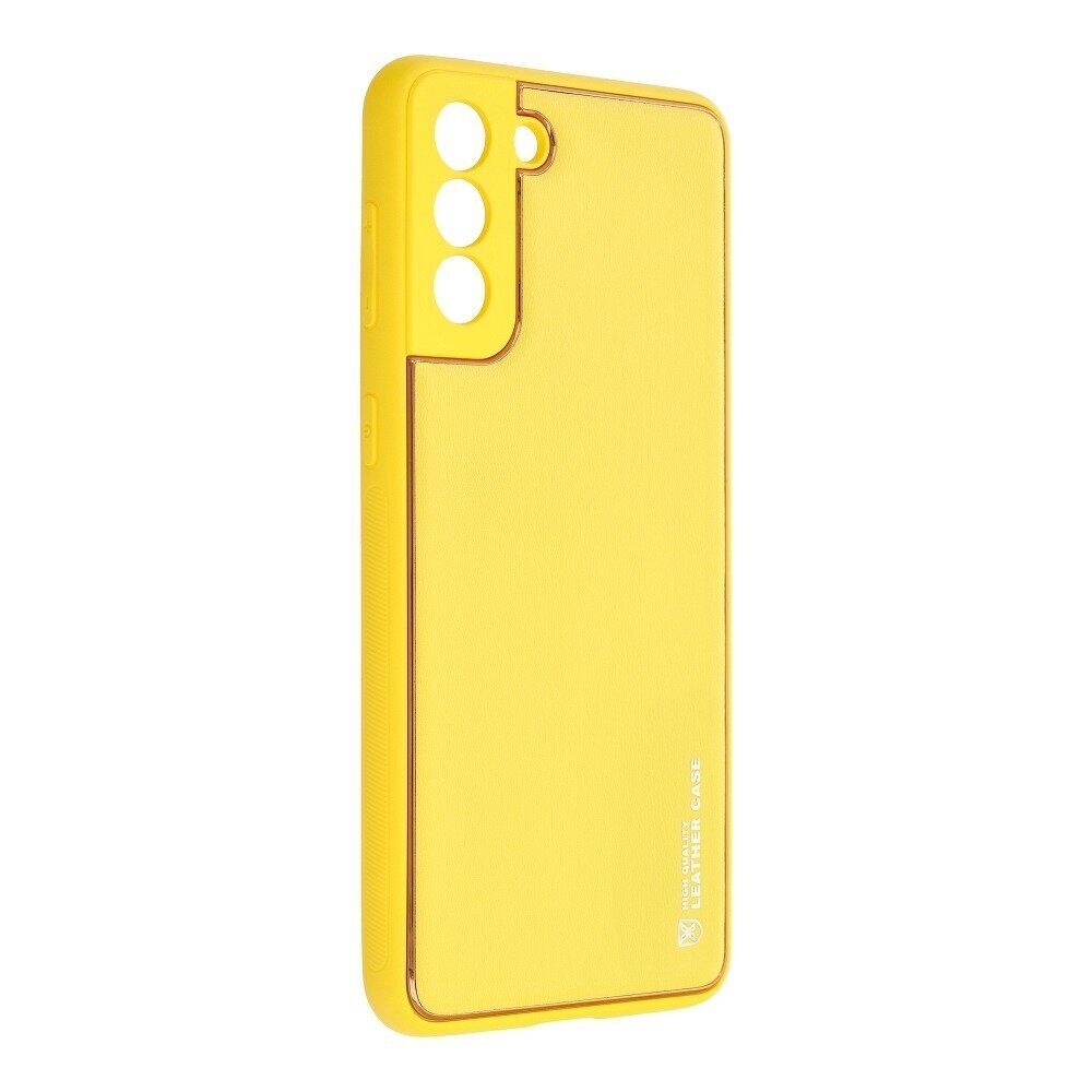 Telefona vāciņš Forcell LEATHER priekš Samsung Galaxy S21 Plus, dzeltens cena un informācija | Telefonu vāciņi, maciņi | 220.lv