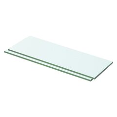 vidaXL stikla plauktu paneļi, 2 gab., 50x12 cm, caurspīdīgi цена и информация | Полки | 220.lv