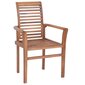 vidaXL ēdamistabas krēsli ar rūtainiem spilveniem, 6 gab., tīkkoks cena un informācija | Virtuves un ēdamistabas krēsli | 220.lv